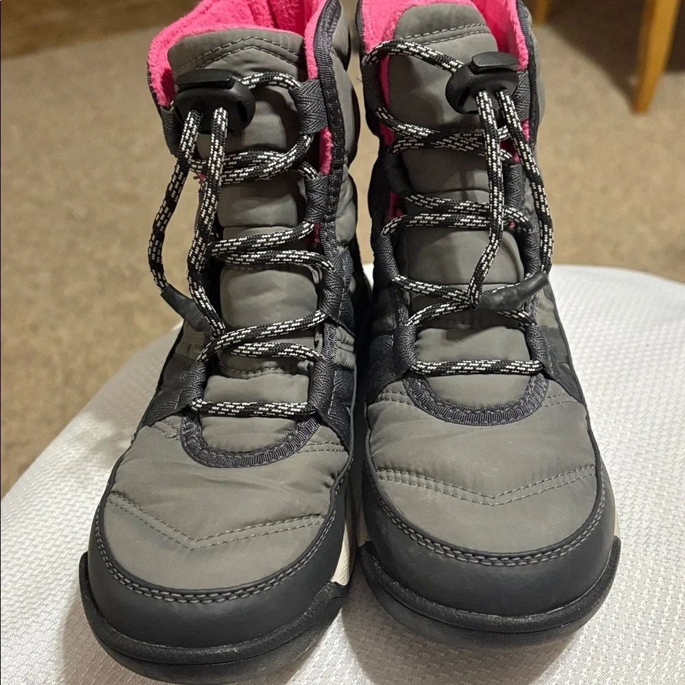Sorel Charcoal and Fuchsia Snow Boots